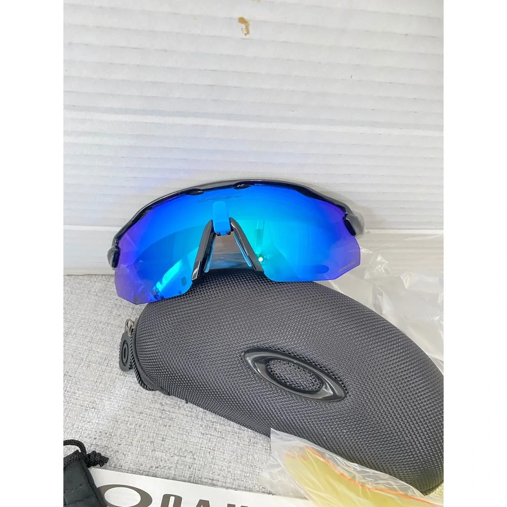 Oakley Radar EV Path Sunglasses Mens OS Blue Black New Prizm Polarized Bundle